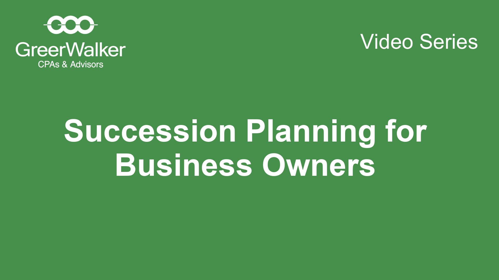 Succession Planning for Business Owners